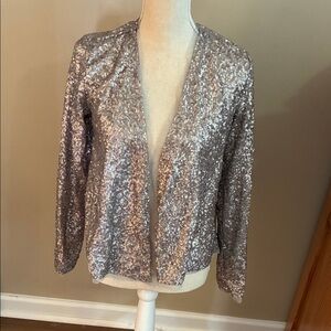 Shimmering Women's Silver Sequin Blouse